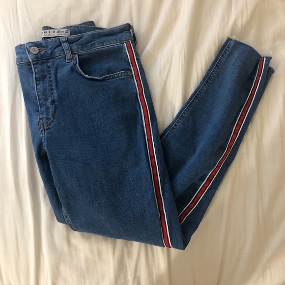 blue jeans white stripes